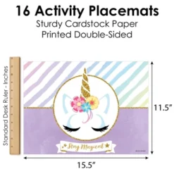 Big Dot Of Happiness Rainbow Unicorn - Paper Magical Unicorn Birthday Party Coloring Sheets - Activity Placemats - Set Of 16 -Nursery Decor Store GUEST 009b0ca6 f1bd 4369 9f94 58e4ebcf0cc2