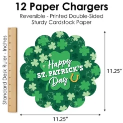 Big Dot Of Happiness Shamrock St. Patrick's Day - Saint Paddy’s Day Party Round Table Decorations - Paper Chargers - Place Setting For 12 -Nursery Decor Store GUEST 009d7d59 eb8f 4fe2 9e16 7728b53ac212
