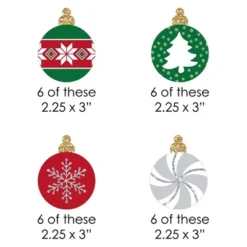 Big Dot Of Happiness Ornaments - Paper Straw Decor - Holiday And Christmas Party Striped Decorative Straws - Set Of 24