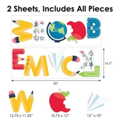 Big Dot Of Happiness Back To School - Peel And Stick First Day Of School Classroom Decorations Large Banner Wall Decals - Welcome Back -Nursery Decor Store GUEST 018e810d 6649 438d 86be 8a037569efb8