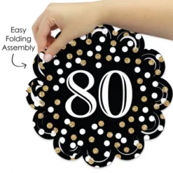 Big Dot Of Happiness Adult 80th Birthday - Gold - Birthday Party Round Table Decorations - Paper Chargers - Place Setting For 12 -Nursery Decor Store GUEST 019628a2 03f9 44bd b4d0 2c4cb0dd7455
