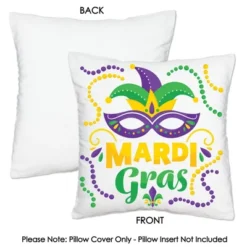 Big Dot Of Happiness Colorful Mardi Gras Mask - Masquerade Party Home Decorative Canvas Cushion Case - Throw Pillow Cover - 16 X 16 Inches -Nursery Decor Store GUEST 019e3545 800e 498b b936 a3e16ac56dba