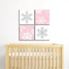 Big Dot Of Happiness Pink Winter Wonderland - Kids Room Nursery Decor & Home Decor - 11 X 11 Inches Nursery Wall Art - Set Of 4 Prints For Baby's Room