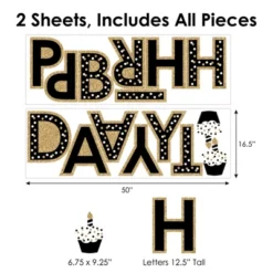 Big Dot Of Happiness Adult Happy Birthday - Gold - Peel And Stick Birthday Party Large Banner Wall Decals - Happy Birthday -Nursery Decor Store GUEST 02bf7281 ceca 433d bd38 f2941832f073