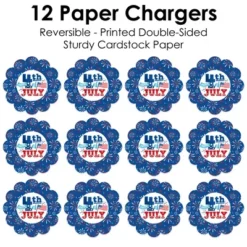 Big Dot Of Happiness Firecracker 4th Of July - Red, White And Royal Blue Party Round Table Decorations - Paper Chargers - Place Setting For 12 -Nursery Decor Store GUEST 03a9166e afc7 49d5 be65 b91af507e5e2