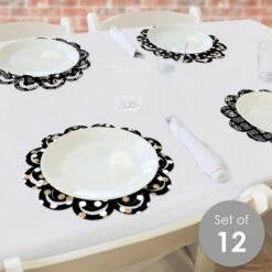 Big Dot Of Happiness Adult 80th Birthday - Gold - Birthday Party Round Table Decorations - Paper Chargers - Place Setting For 12