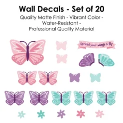 Big Dot Of Happiness Beautiful Butterfly - Peel And Stick Nursery And Kids Room Vinyl Wall Art Stickers - Wall Decals - Set Of 20 -Nursery Decor Store GUEST 042f29d9 b563 4540 9793 592f796ab351