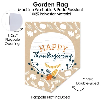 Big Dot Of Happiness Happy Thanksgiving - Outdoor Home Decorations - Double-Sided Fall Harvest Party Garden Flag - 12 X 15.25 Inches 2 Big Dot Of Happiness Happy Thanksgiving - Outdoor Home Decorations - Double-Sided Fall Harvest Party Garden Flag - 12 X 15.25 Inches - Image 2