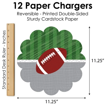 Big Dot Of Happiness End Zone - Football - Baby Shower Or Birthday Party Round Table Decorations - Paper Chargers - Place Setting For 12 5 Big Dot Of Happiness End Zone - Football - Baby Shower Or Birthday Party Round Table Decorations - Paper Chargers - Place Setting For 12 - Image 5