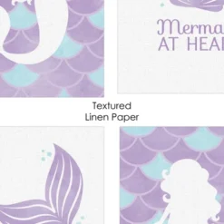 Big Dot Of Happiness Let's Be Mermaids - Unframed Purple & Teal Mermaid Tail Nursery Or Kids Room Linen Paper Wall Art Set Of 4 Artisms 8 X 10 Inches -Nursery Decor Store GUEST 058fbe36 8779 4e19 8eb5 708fa6f65ddf