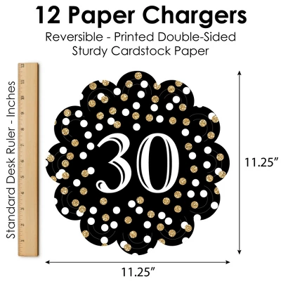 Big Dot Of Happiness Adult 30th Birthday - Gold - Birthday Party Round Table Decorations - Paper Chargers - Place Setting For 12 5 Big Dot Of Happiness Adult 30th Birthday - Gold - Birthday Party Round Table Decorations - Paper Chargers - Place Setting For 12 - Image 5