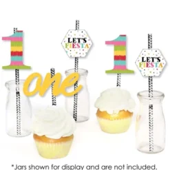 Big Dot Of Happiness 1st Birthday Let's Fiesta - Paper Straw Decor - Fiesta First Birthday Party Striped Decorative Straws - Set Of 24 -Nursery Decor Store GUEST 0902ab8f 5927 4150 a845 1fa9f72e9096