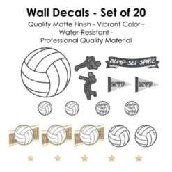 Big Dot Of Happiness Bump, Set, Spike - Volleyball - Peel And Stick Sports Decor Vinyl Wall Art Stickers - Wall Decals - Set Of 20 -Nursery Decor Store GUEST 09d9106f 3c00 4a96 b622 0303850cdc35