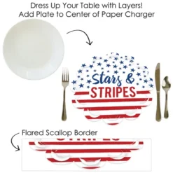 Big Dot Of Happiness Stars & Stripes - Patriotic Party Round Table Decorations - Paper Chargers - Place Setting For 12 -Nursery Decor Store GUEST 0a8f016a 5bbc 4410 99aa dcc0756121ab
