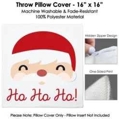 Big Dot Of Happiness Jolly Santa Claus - Christmas Party Home Decorative Canvas Cushion Case - Throw Pillow Cover - 16 X 16 Inches -Nursery Decor Store GUEST 0ce92e88 46bb 4b6c 80be c9bdbf9ecc16