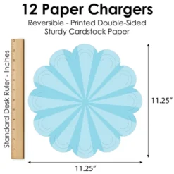 Big Dot Of Happiness Blue Stripes - Simple Party Round Table Decorations - Paper Chargers - Place Setting For 12 -Nursery Decor Store GUEST 0d41c12c 2d38 40ed 8d16 187d13778652