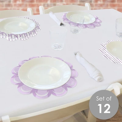 Big Dot Of Happiness Purple Stripes - Simple Party Round Table Decorations - Paper Chargers - Place Setting For 12 1 Big Dot Of Happiness Purple Stripes - Simple Party Round Table Decorations - Paper Chargers - Place Setting For 12