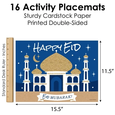 Big Dot Of Happiness Ramadan - Paper Eid Mubarak Party Coloring Sheets - Activity Placemats - Set Of 16 3 Big Dot Of Happiness Ramadan - Paper Eid Mubarak Party Coloring Sheets - Activity Placemats - Set Of 16 - Image 3