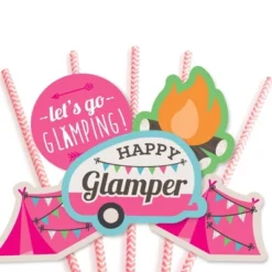 Big Dot Of Happiness Let's Go Glamping - Paper Straw Decor - Camp Glamp Party Or Birthday Party Striped Decorative Straws - Set Of 24 -Nursery Decor Store GUEST 10693ce0 3049 4795 9da7 672328ce1a8e