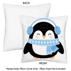 Big Dot Of Happiness Winter Penguins - Holiday And Christmas Party Home Decorative Canvas Cushion Case - Throw Pillow Cover - 16 X 16 Inches -Nursery Decor Store GUEST 112e9e67 759a 4865 860e 886c66e40fc9