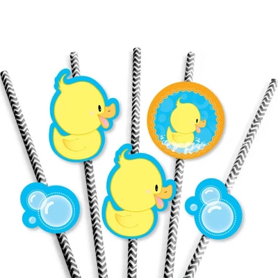 Big Dot Of Happiness Ducky Duck Paper Straw Decor - Baby Shower Or Birthday Party Striped Decorative Straws - Set Of 24 4 Big Dot Of Happiness Ducky Duck Paper Straw Decor - Baby Shower Or Birthday Party Striped Decorative Straws - Set Of 24 - Image 4