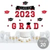 Big Dot Of Happiness Red Class Of 2023 Graduation Party Wall Decals Set Of 20