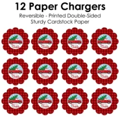 Big Dot Of Happiness Merry Little Christmas Tree - Red Truck Christmas Party Round Table Decorations - Paper Chargers - Place Setting For 12 -Nursery Decor Store GUEST 11ab5a5a 1c50 4e7b 8432 4e94ee8baee4