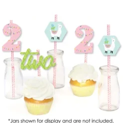 Big Dot Of Happiness 2nd Birthday Whole Llama Fun - Paper Straw Decor - Llama Fiesta Second Birthday Party Striped Decorative Straws - Set Of 24 -Nursery Decor Store GUEST 123bfd41 a96e 43bc b723 a878688bcc84