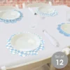 Big Dot Of Happiness Blue Checkered Party - Round Table Decorations - Paper Chargers - Place Setting For 12