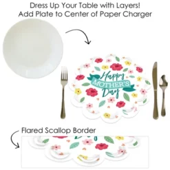 Big Dot Of Happiness Colorful Floral Happy Mother's Day - We Love Mom Party Round Table Decorations - Paper Chargers - Place Setting For 12 -Nursery Decor Store GUEST 13fe4fa7 5242 4808 bd9b 906e2de96eff