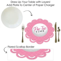 Big Dot Of Happiness Golf Girl - Pink Birthday Party Or Baby Shower Round Table Decorations - Paper Chargers - Place Setting For 12 -Nursery Decor Store GUEST 144e9868 8ab5 431a b238 2dd2a12868f7
