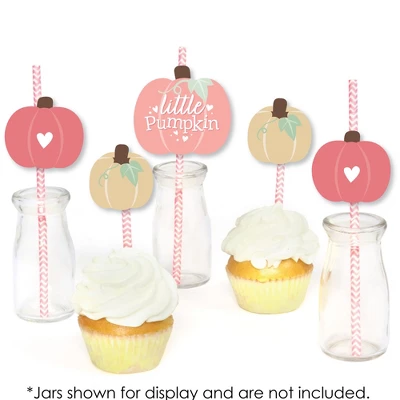 Big Dot Of Happiness Girl Little Pumpkin - Paper Straw Decor - Fall Birthday Party Or Baby Shower Striped Decorative Straws - Set Of 24 3 Big Dot Of Happiness Girl Little Pumpkin - Paper Straw Decor - Fall Birthday Party Or Baby Shower Striped Decorative Straws - Set Of 24 - Image 3