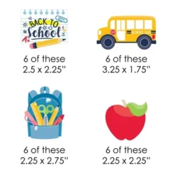 Big Dot Of Happiness Back To School - Paper Straw Decor - First Day Of School Classroom Striped Decorative Straws - Set Of 24