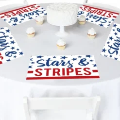 Big Dot Of Happiness Stars & Stripes - Party Table Decorations - Memorial Day, 4th Of July And Labor Day Patriotic Party Placemats - Set Of 16