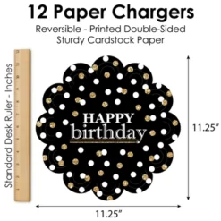 Big Dot Of Happiness Adult Happy Birthday - Gold - Birthday Party Round Table Decorations - Paper Chargers - Place Setting For 12 -Nursery Decor Store GUEST 163b5634 b431 40d5 8222 f8db4c005abd