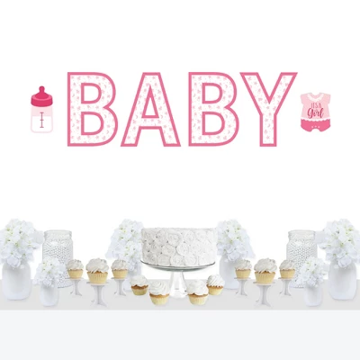 Big Dot Of Happiness It's A Girl - Peel And Stick Pink Baby Shower Standard Banner Wall Decals - Baby 6 Big Dot Of Happiness It's A Girl - Peel And Stick Pink Baby Shower Standard Banner Wall Decals - Baby - Image 6