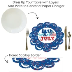 Big Dot Of Happiness Firecracker 4th Of July - Red, White And Royal Blue Party Round Table Decorations - Paper Chargers - Place Setting For 12 -Nursery Decor Store GUEST 17159256 4826 4638 8e19 c3468ef87888