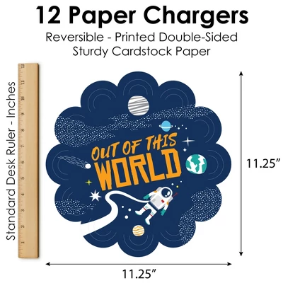 Big Dot Of Happiness Blast Off To Outer Space Rocket Ship Baby Shower Or Birthday Party Round Table Decorations - Paper Chargers Place Setting For 12 5 Big Dot Of Happiness Blast Off To Outer Space Rocket Ship Baby Shower Or Birthday Party Round Table Decorations - Paper Chargers Place Setting For 12 - Image 5