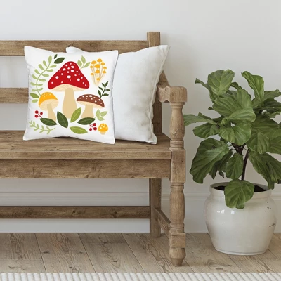 Big Dot Of Happiness Wild Mushrooms - Red Toadstool Decor And Party Home Decorative Canvas Cushion Case - Throw Pillow Cover - 16 X 16 Inches 2 Big Dot Of Happiness Wild Mushrooms - Red Toadstool Decor And Party Home Decorative Canvas Cushion Case - Throw Pillow Cover - 16 X 16 Inches - Image 2