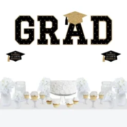 Big Dot Of Happiness Gold Graduation Party Decor - Vinyl Wall Decals - Grad -Nursery Decor Store GUEST 192575f8 11b4 4b62 9288 a9cbb9026b2a
