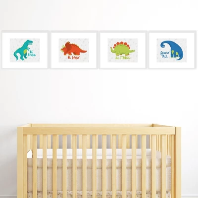 Big Dot Of Happiness Roar Dinosaur - Unframed Dino Trex Nursery And Kids Room Linen Paper Wall Art - Set Of 4 - Artisms - 8 X 10 Inches 1 Big Dot Of Happiness Roar Dinosaur - Unframed Dino Trex Nursery And Kids Room Linen Paper Wall Art - Set Of 4 - Artisms - 8 X 10 Inches