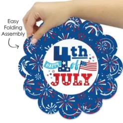 Big Dot Of Happiness Firecracker 4th Of July - Red, White And Royal Blue Party Round Table Decorations - Paper Chargers - Place Setting For 12 -Nursery Decor Store GUEST 1a6cab8d 2d46 44e0 9aad 20a7f64e1d36