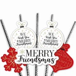 Big Dot Of Happiness Red And Gold Friendsmas - Paper Straw Decor - Friends Christmas Party Striped Decorative Straws - Set Of 24 -Nursery Decor Store GUEST 1c2dda36 fc89 47e7 8e8b 49e6cc08ca37