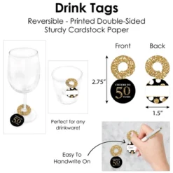 Big Dot Of Happiness Adult 50th Birthday - Gold - Birthday Party Paper Charger And Table Decorations - Chargerific Kit - Place Setting For 8 -Nursery Decor Store GUEST 1db376d7 0e6c 4405 a5d1 a03c784e1180