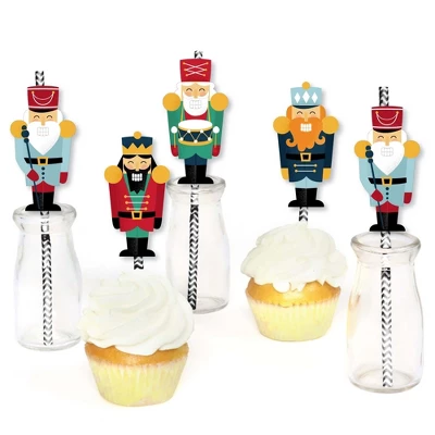 Big Dot Of Happiness Christmas Nutcracker - Paper Straw Decor - Holiday Party Striped Decorative Straws - Set Of 24 3 Big Dot Of Happiness Christmas Nutcracker - Paper Straw Decor - Holiday Party Striped Decorative Straws - Set Of 24 - Image 3