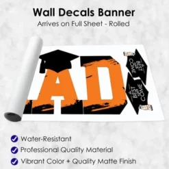 Big Dot Of Happiness Orange Graduation Party Decor - Vinyl Wall Decals - Grad -Nursery Decor Store GUEST 1f318f17 0011 441d 8965 8cf07d3ba3b8