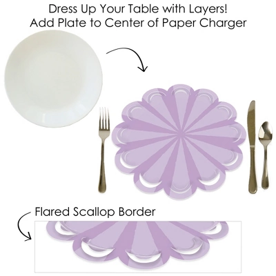 Big Dot Of Happiness Purple Stripes - Simple Party Round Table Decorations - Paper Chargers - Place Setting For 12 7 Big Dot Of Happiness Purple Stripes - Simple Party Round Table Decorations - Paper Chargers - Place Setting For 12 - Image 7