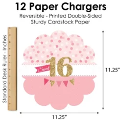 Big Dot Of Happiness Sweet 16 - 16th Birthday Party Round Table Decorations - Paper Chargers - Place Setting For 12 -Nursery Decor Store GUEST 21c0955f d162 4a97 af45 6e51f63be23a