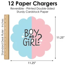 Big Dot Of Happiness Baby Gender Reveal - Team Boy Or Girl Party Round Table Decorations - Paper Chargers - Place Setting For 12 -Nursery Decor Store GUEST 227e0343 6ff6 4f24 b248 e5257e2f8874