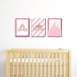 Nursery Decor Store 6 Big Dot Of Happiness Little Princess Crown - Castle Nursery Wall Art And Kids Room Decorations - Gift Ideas - 7.5 X 10 Inches - Set Of 3 Prints